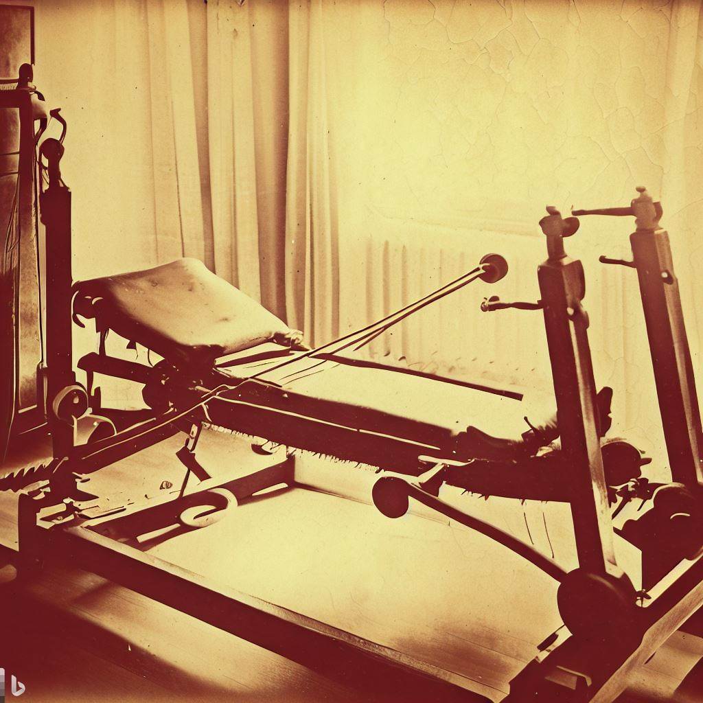 Vintage photo of original Pilates Reformer